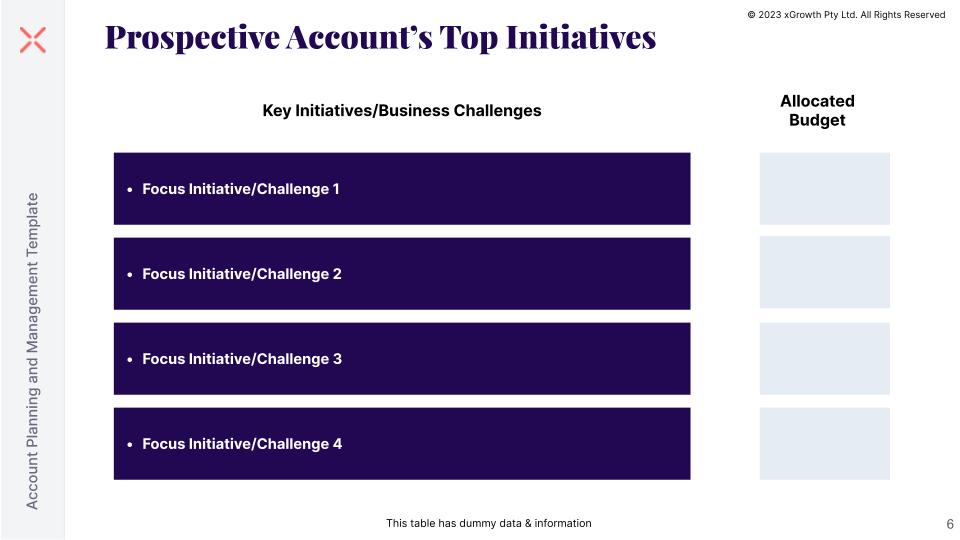 Prospective Account’s Top Initiatives